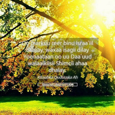 Picture 05 - Samuu'eel Labaad 21:21 SOM - Oo markuu reer binu Israa'iil caayay, waxaa - Bible Verse Picture