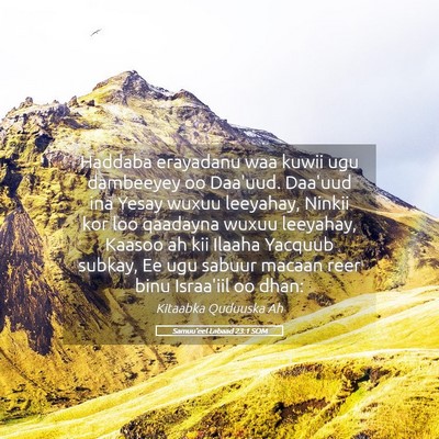 Picture 05 - Samuu'eel Labaad 23:1 SOM - Haddaba erayadanu waa kuwii ugu dambeeyey oo - Bible Verse Picture