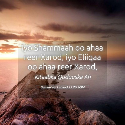 Picture 05 - Samuu'eel Labaad 23:25 SOM - iyo Shammaah oo ahaa reer Xarod, iyo Eliiqaa oo - Bible Verse Picture