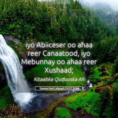 Picture 05 - Samuu'eel Labaad 23:27 SOM - iyo Abiiceser oo ahaa reer Canaatood, iyo - Bible Verse Picture