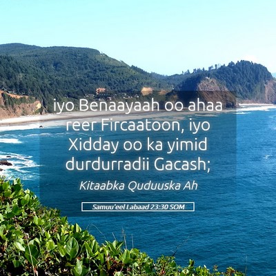 Picture 05 - Samuu'eel Labaad 23:30 SOM - iyo Benaayaah oo ahaa reer Fircaatoon, iyo Xidday - Bible Verse Picture