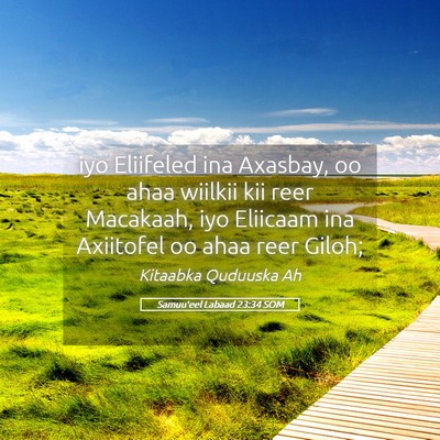 Picture 05 - Samuu'eel Labaad 23:34 SOM - iyo Eliifeled ina Axasbay, oo ahaa wiilkii kii - Bible Verse Picture