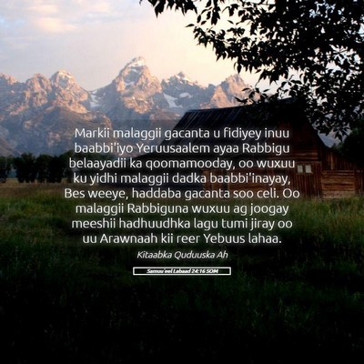 Picture 05 - Samuu'eel Labaad 24:16 SOM - Markii malaggii gacanta u fidiyey inuu baabbi'iyo - Bible Verse Picture