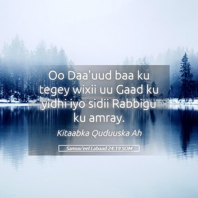 Picture 05 - Samuu'eel Labaad 24:19 SOM - Oo Daa'uud baa ku tegey wixii uu Gaad ku yidhi - Bible Verse Picture