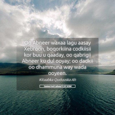 Picture 05 - Samuu'eel Labaad 3:32 SOM - Oo Abneer waxaa lagu aasay Xebroon, boqorkiina - Bible Verse Picture