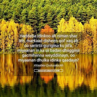 Picture 05 - Samuu'eel Labaad 4:11 SOM - Haddaba idinkoo ah niman shar leh, markaad - Bible Verse Picture
