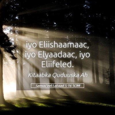 Picture 05 - Samuu'eel Labaad 5:16 SOM - iyo Eliishaamaac, iyo Elyaadaac, iyo - Bible Verse Picture