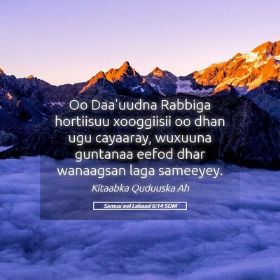 Picture 05 - Samuu'eel Labaad 6:14 SOM - Oo Daa'uudna Rabbiga hortiisuu xooggiisii oo dhan - Bible Verse Picture