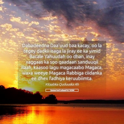 Picture 05 - Samuu'eel Labaad 6:2 SOM - Dabadeedna Daa'uud baa kacay, oo la tegey dadkii - Bible Verse Picture