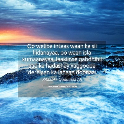 Picture 05 - Samuu'eel Labaad 6:22 SOM - Oo weliba intaas waan ka sii liidanayaa, oo waan - Bible Verse Picture