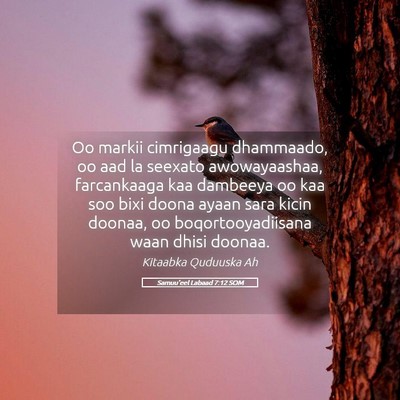 Picture 05 - Samuu'eel Labaad 7:12 SOM - Oo markii cimrigaagu dhammaado, oo aad la seexato - Bible Verse Picture