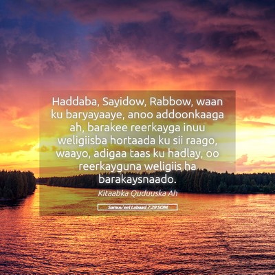 Picture 05 - Samuu'eel Labaad 7:29 SOM - Haddaba, Sayidow, Rabbow, waan ku baryayaaye, - Bible Verse Picture