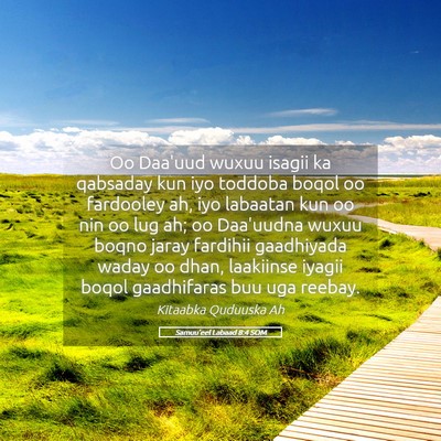 Picture 05 - Samuu'eel Labaad 8:4 SOM - Oo Daa'uud wuxuu isagii ka qabsaday kun iyo - Bible Verse Picture