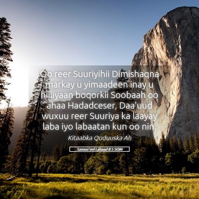 Picture 05 - Samuu'eel Labaad 8:5 SOM - Oo reer Suuriyihii Dimishaqna markay u yimaadeen - Bible Verse Picture
