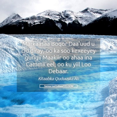 Picture 05 - Samuu'eel Labaad 9:5 SOM - Markaasaa Boqor Daa'uud u cid diray, oo ka soo - Bible Verse Picture