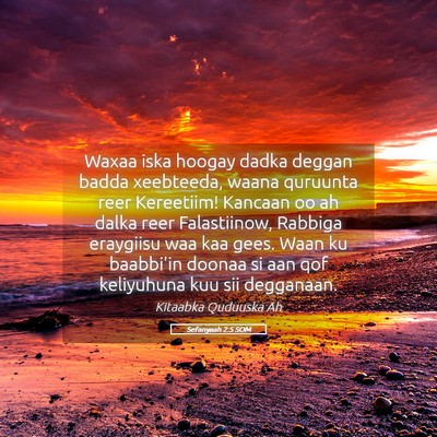 Picture 05 - Sefanyaah 2:5 SOM - Waxaa iska hoogay dadka deggan badda xeebteeda, - Bible Verse Picture