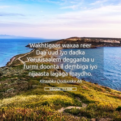 Picture 05 - Sekaryaah 13:1 SOM - Wakhtigaas waxaa reer Daa'uud iyo dadka - Bible Verse Picture