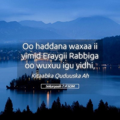 Picture 05 - Sekaryaah 7:4 SOM - Oo haddana waxaa ii yimid Eraygii Rabbiga oo - Bible Verse Picture