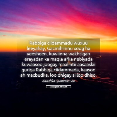 Picture 05 - Sekaryaah 8:9 SOM - Rabbiga ciidammadu wuxuu leeyahay, Gacmihiinnu - Bible Verse Picture