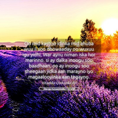 Picture 05 - Sharciga Kunoqoshadiisa 1:22 SOM - Oo mid kastoo idinka mid ahuba wuu ii soo - Bible Verse Picture