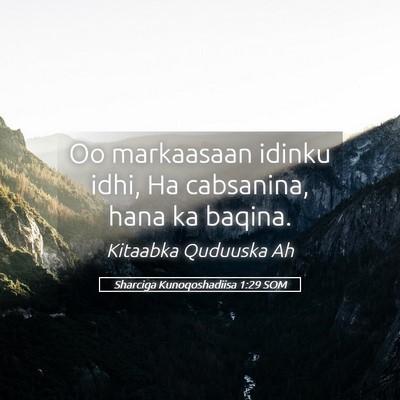Picture 05 - Sharciga Kunoqoshadiisa 1:29 SOM - Oo markaasaan idinku idhi, Ha cabsanina, hana ka - Bible Verse Picture