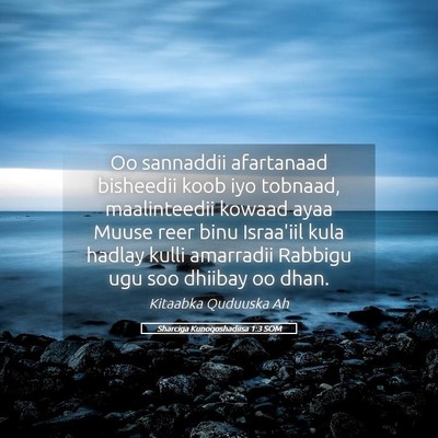 Picture 05 - Sharciga Kunoqoshadiisa 1:3 SOM - Oo sannaddii afartanaad bisheedii koob iyo - Bible Verse Picture