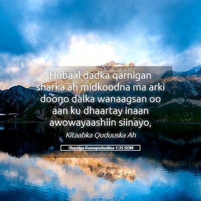 Picture 05 - Sharciga Kunoqoshadiisa 1:35 SOM - Hubaal dadka qarnigan sharka ah midkoodna ma arki - Bible Verse Picture