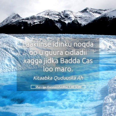 Picture 05 - Sharciga Kunoqoshadiisa 1:40 SOM - Laakiinse idinku noqda oo u guura cidladii xagga - Bible Verse Picture