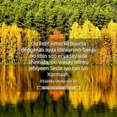 Picture 05 - Sharciga Kunoqoshadiisa 1:44 SOM - Oo reer Amorkii buurta degganaa ayaa idinku soo - Bible Verse Picture