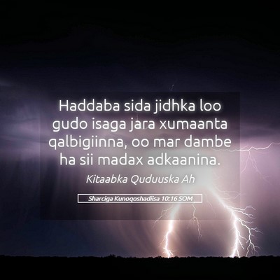 Picture 05 - Sharciga Kunoqoshadiisa 10:16 SOM - Haddaba sida jidhka loo gudo isaga jara xumaanta - Bible Verse Picture