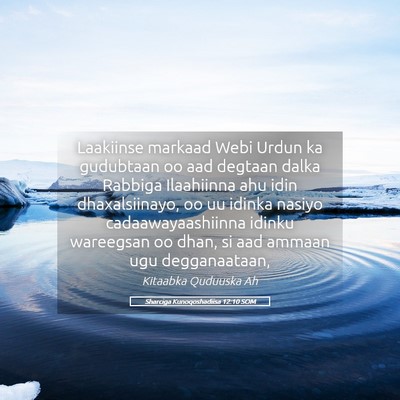 Picture 05 - Sharciga Kunoqoshadiisa 12:10 SOM - Laakiinse markaad Webi Urdun ka gudubtaan oo aad - Bible Verse Picture