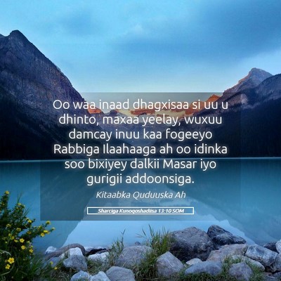 Picture 05 - Sharciga Kunoqoshadiisa 13:10 SOM - Oo waa inaad dhagxisaa si uu u dhinto, maxaa - Bible Verse Picture