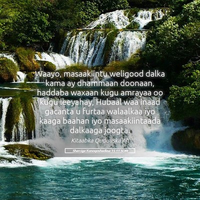 Picture 05 - Sharciga Kunoqoshadiisa 15:11 SOM - Waayo, masaakiintu weligood dalka kama ay - Bible Verse Picture