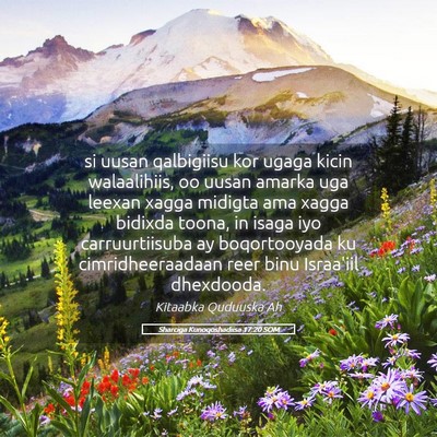 Picture 05 - Sharciga Kunoqoshadiisa 17:20 SOM - si uusan qalbigiisu kor ugaga kicin walaalihiis, - Bible Verse Picture