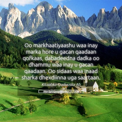 Picture 05 - Sharciga Kunoqoshadiisa 17:7 SOM - Oo markhaatiyaashu waa inay marka hore u gacan - Bible Verse Picture
