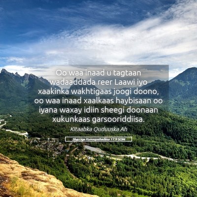 Picture 05 - Sharciga Kunoqoshadiisa 17:9 SOM - Oo waa inaad u tagtaan wadaaddada reer Laawi iyo - Bible Verse Picture