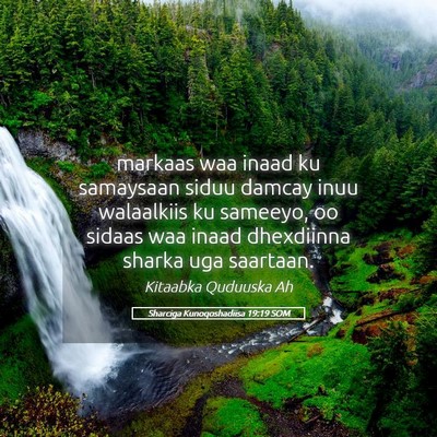 Picture 05 - Sharciga Kunoqoshadiisa 19:19 SOM - markaas waa inaad ku samaysaan siduu damcay inuu - Bible Verse Picture