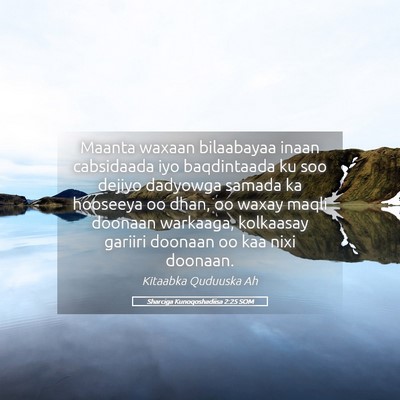 Picture 05 - Sharciga Kunoqoshadiisa 2:25 SOM - Maanta waxaan bilaabayaa inaan cabsidaada iyo - Bible Verse Picture
