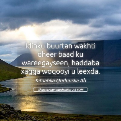 Picture 05 - Sharciga Kunoqoshadiisa 2:3 SOM - Idinku buurtan wakhti dheer baad ku wareegayseen, - Bible Verse Picture