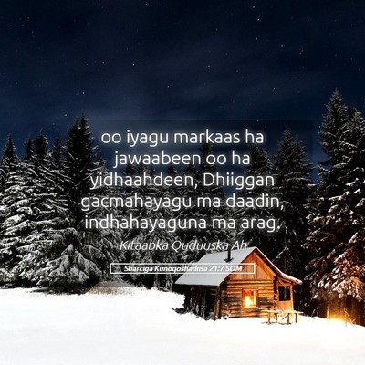 Picture 05 - Sharciga Kunoqoshadiisa 21:7 SOM - oo iyagu markaas ha jawaabeen oo ha yidhaahdeen, - Bible Verse Picture