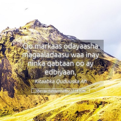 Picture 05 - Sharciga Kunoqoshadiisa 22:18 SOM - Oo markaas odayaasha magaaladaasu waa inay ninka - Bible Verse Picture