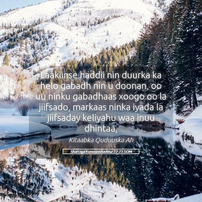 Picture 05 - Sharciga Kunoqoshadiisa 22:25 SOM - Laakiinse haddii nin duurka ka helo gabadh nin u - Bible Verse Picture