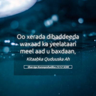 Picture 05 - Sharciga Kunoqoshadiisa 23:12 SOM - Oo xerada dibaddeeda waxaad ka yeelataan meel aad - Bible Verse Picture