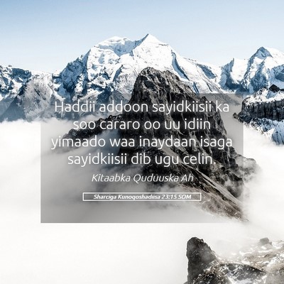 Picture 05 - Sharciga Kunoqoshadiisa 23:15 SOM - Haddii addoon sayidkiisii ka soo cararo oo uu - Bible Verse Picture
