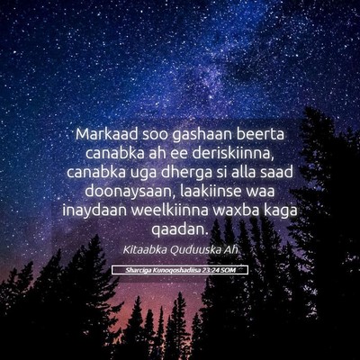 Picture 05 - Sharciga Kunoqoshadiisa 23:24 SOM - Markaad soo gashaan beerta canabka ah ee - Bible Verse Picture