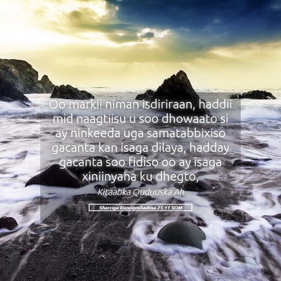 Picture 05 - Sharciga Kunoqoshadiisa 25:11 SOM - Oo markii niman isdiriraan, haddii mid naagtiisu - Bible Verse Picture