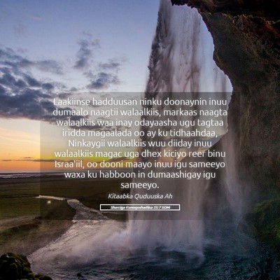 Picture 05 - Sharciga Kunoqoshadiisa 25:7 SOM - Laakiinse hadduusan ninku doonaynin inuu dumaalo - Bible Verse Picture