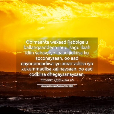 Picture 05 - Sharciga Kunoqoshadiisa 26:17 SOM - Oo maanta waxaad Rabbiga u ballanqaaddeen inuu - Bible Verse Picture