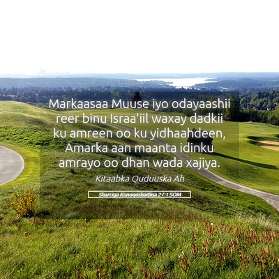 Picture 05 - Sharciga Kunoqoshadiisa 27:1 SOM - Markaasaa Muuse iyo odayaashii reer binu - Bible Verse Picture