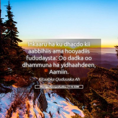 Picture 05 - Sharciga Kunoqoshadiisa 27:16 SOM - Inkaaru ha ku dhacdo kii aabbihiis ama hooyadiis - Bible Verse Picture